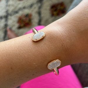 NWOT - Kendra Scott - Elton Gold Cuff Bracelet in Iridescent Drusy (Adjustable)